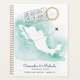 Agenda Mapa de Aquarela do México   Cabo   Casamento de D