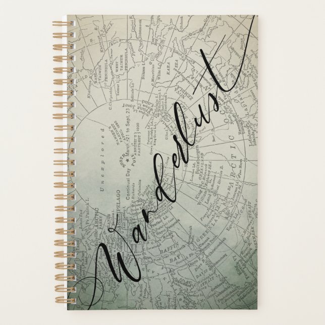 Agenda Mapa de Aventura de Cor de Água do Ombre Teal Wand (Frente)