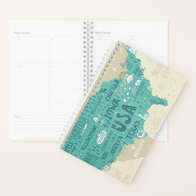 Agenda Mapa De Doodle Dos EUA (Exibição)