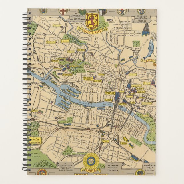 Agenda Mapa de Glasgow, Inglaterra (Frente)