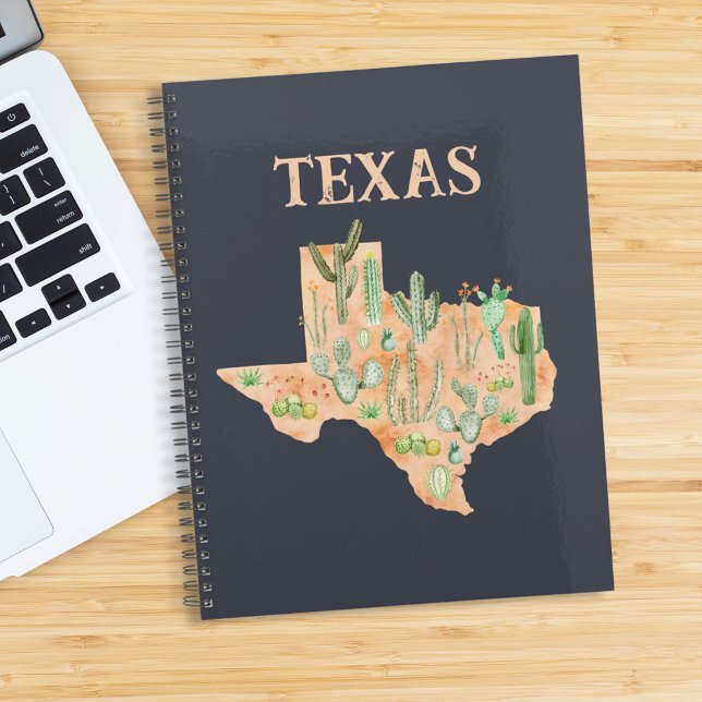 Agenda Mapa de Ilustração de Planta de Cactos do Texas (In situ)