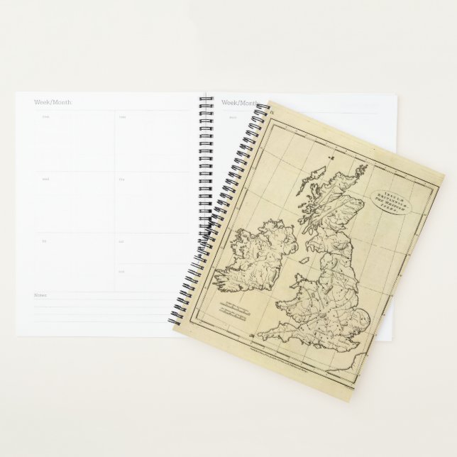 Agenda mapa de linhas gerais das Ilhas Britânicas (Exibição)