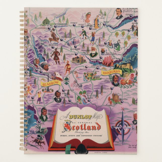 Agenda Mapa Dunlop da Escócia Central (Frente)