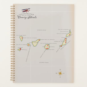 Agenda Mapa ilustrado das Ilhas Canárias.