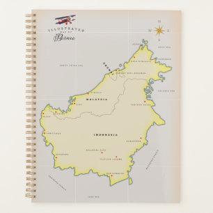 Agenda Mapa ilustrado de Bornéu