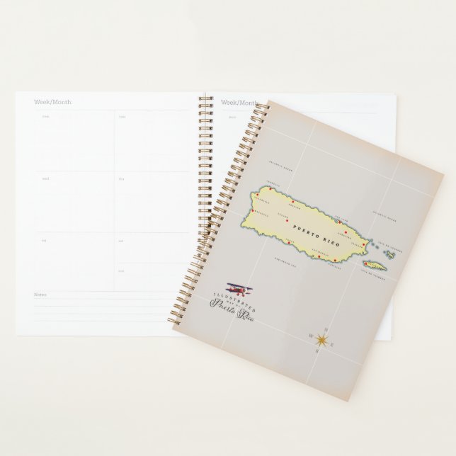 Agenda Mapa ilustrado de Porto Rico. (Exibição)
