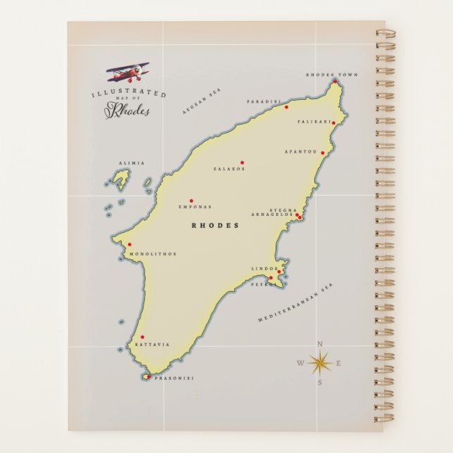 Agenda Mapa ilustrado de Rodes. (Verso)