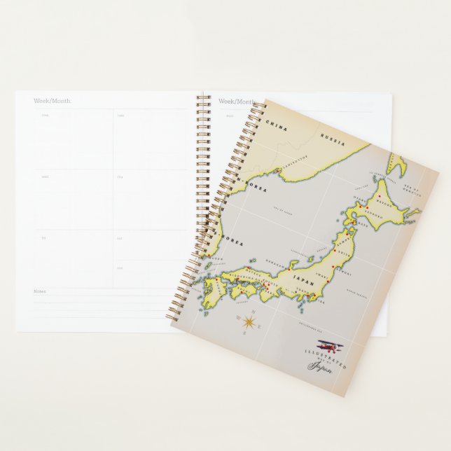 Agenda Mapa ilustrado do Japão (Exibição)
