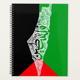 Agenda Mapa livre da Palestina e bandeira ف ل س ط ي ن