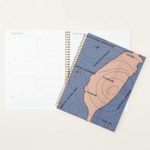 Agenda Mapa meteorológico do estilo Vintage de Taiwan