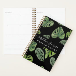 Agenda Maquiador Jungle Verdura Aquarela Monstera