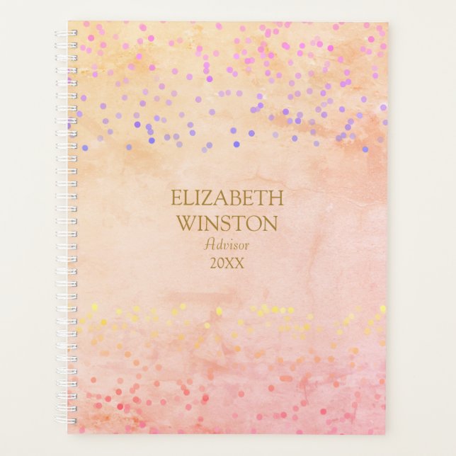 Agenda Marble Marble Rainbow Confetti Business (Frente)