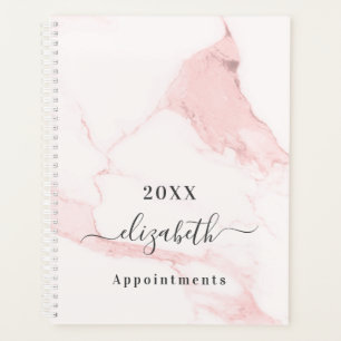 Agenda Marble name com cor-de-rosa esmagada elegante busi