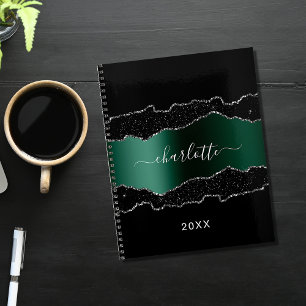 Agenda Marble verde prata preto esmeralda 2026