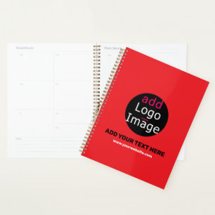 Agenda Marca Comercial Personalizável Vermelha