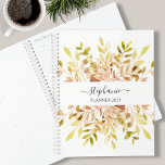 Agenda Marca d'água russa personalizada<br><div class="desc">Este Planador botânico rústico é decorado com folhagem de aquarela em tons autunares. Facilmente personalizável com o ano, seu nome ou monograma. Use a Ferramenta Design para alterar o tamanho, o estilo ou a cor do texto. À medida que criamos a nossa trabalho de arte, não encontraremos esta imagem exata...</div>