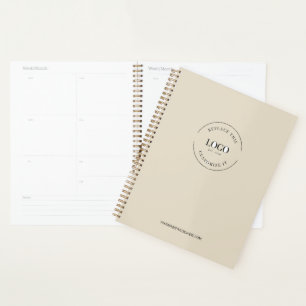 Agenda Marca de logotipo personalizado minimalista bege s