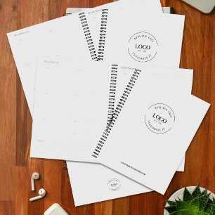 Agenda Marca de logotipo personalizado minimalista branco