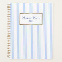 Margaret Pinstripe Planner com White