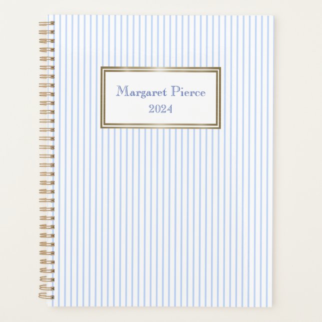 Agenda Margaret Pinstripe Planner com White (Frente)