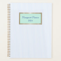 Margaret Pinstripe Planner em casa