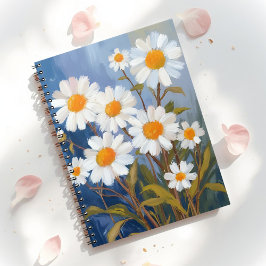 Agenda Margaridas Brancas Flores Aquarela Pintadas