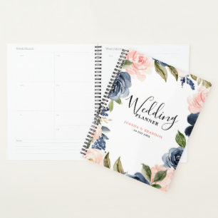 Agenda Marinho Azul Blush Rosa Rosa Boho Casamento