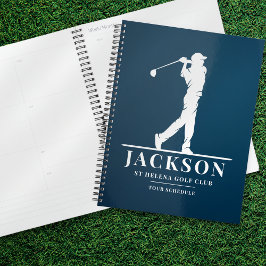 Agenda Marinho Azul Monograma Personalizado Golf