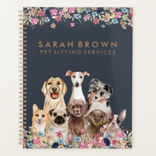 Agenda Marinho Brown Cute Dog Groomer Small Business