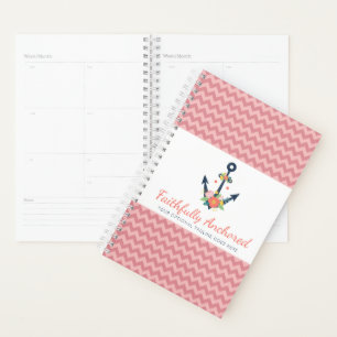 Agenda Marinho de Fé Náutica de Âncora Floral e Coral