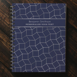 Agenda Marinho de luxo clássico, Abstrato, Cinza azul pro