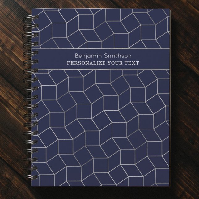 Agenda Marinho de luxo clássico, Abstrato, Cinza azul pro (Criador carregado)