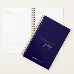 Agenda Marinho de Script Mínimo Profissional Moderno Pers