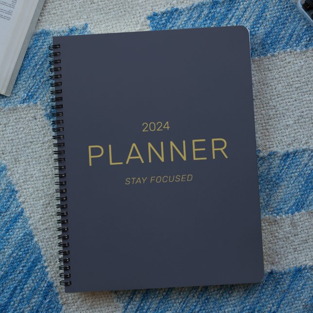Agenda Marinho Dourado para empresa Blue Keep Focused 202 (Criador carregado)