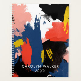 Agenda Marinho e Preto Vermilo - Abstrato