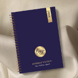 Agenda Marinho Elegante e logotipo de empresa personaliza<br><div class="desc">Mantenha-se organizado e em marca com um planejador personalizado com este Marinho Elegante e o logotipo Dourado do Planejador 2025. Apresentando um marinho azul e azul-design moderno com espaço para o logotipo, nome e texto personalizado da sua empresa. Diário simples, mas elegante, planejador para ajudá-lo a se manter organizado. Use-o...</div>