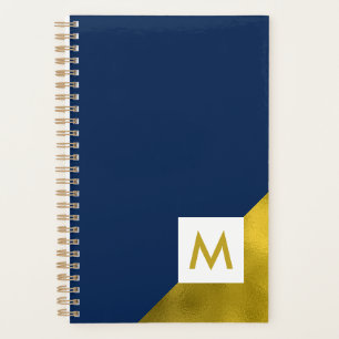 Agenda Marinho na moda e Monograma Dourado