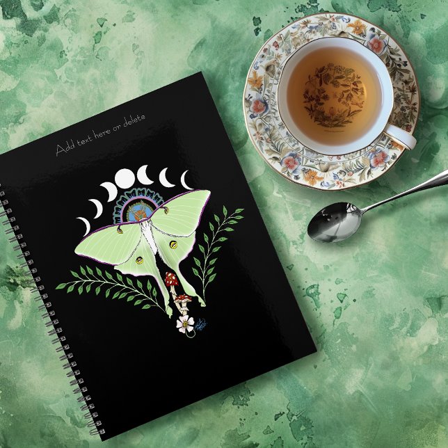 Agenda Mariposa Lunar Etérea Verde Mística Celestial (Criador carregado)
