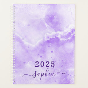 Agenda Mármaco Púrpura de Pastel Monograma