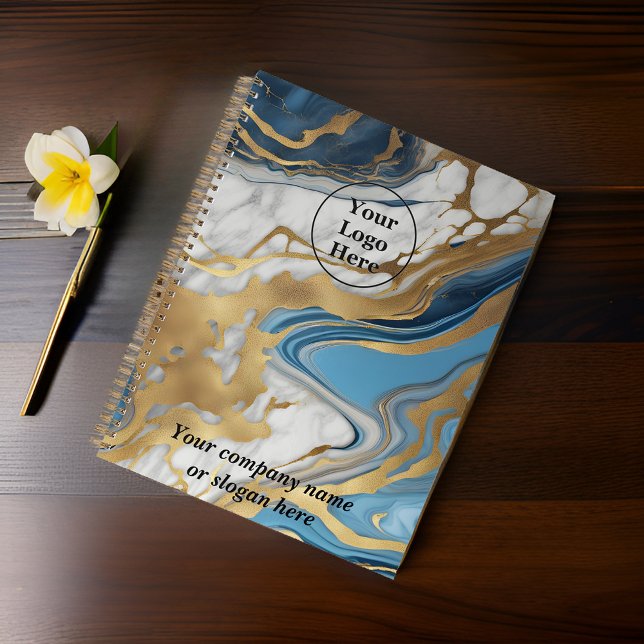 Agenda Mármore azul ouro e branco (Criador carregado)