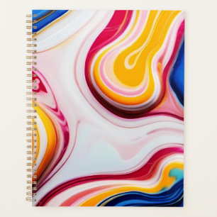 Agenda Mármore azul-preto-branco-cor-de-rosa
