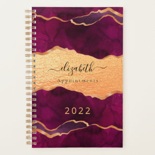 Agenda Mármore de ouro roxo borbusto