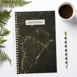 Agenda Mármore Dourado Preto Negócios Personalizados