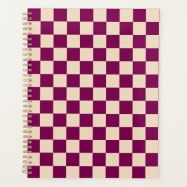 Agenda Maroon and beige checkerboard pattern