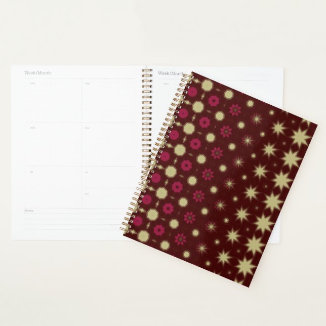 Agenda Maroon Geometric design planner (Exibição)