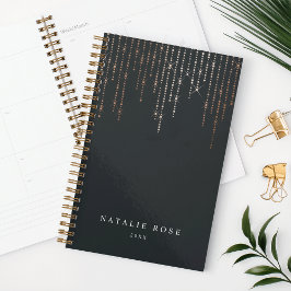 Agenda Marque Dourado rosa Personalizado