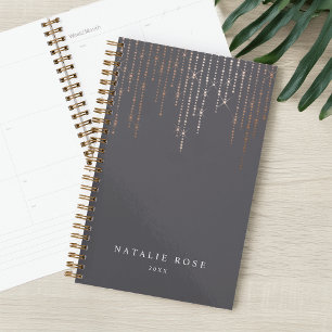 Agenda Marque Dourado rosa Personalizado