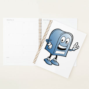 Agenda Mascote de Caixa de Correio Feliz Caráter Azul