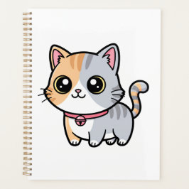 Agenda Mascote de Gatinho de Desenho Animado Fofo Kawaii