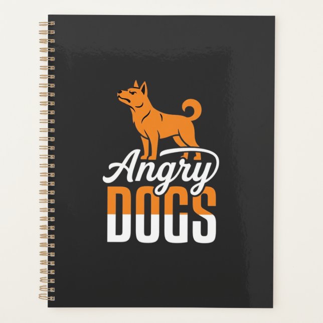 Agenda Mascote Vetor de Cães Irritados (Frente)